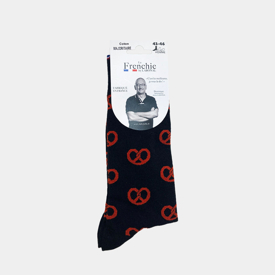 Chaussettes Andlau Bretzels Coton Noir